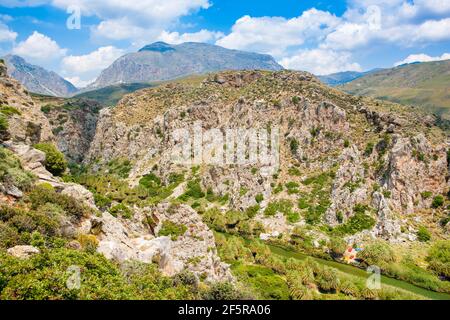 Beautiful mountain landscape of The Kourtaliotiko Gorge on Crete island, Greece Stock Photo