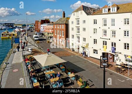 Poole, Dorset / UK - October 14 2020: The Quay at Poole Harbour in Dorset, England, UK Stock Photo