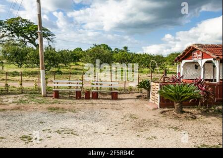 Farm house restaurant in rural Cienfuegos Province, Cuba, Stock Photo