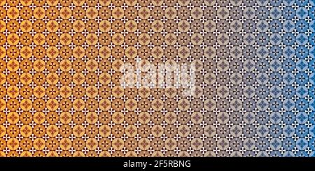 Geometric background with a gradient from orange to blue. Wallpaper with bright tiles Stock Vector