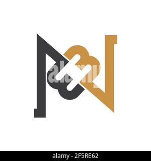 Initial bn letter logo vector template design. Creative abstract letter nb logo design. Linked letter nb logo design. Stock Vector