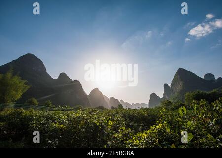 beautiful scenery close to Yangshuo in Guangxi province / China Stock Photo
