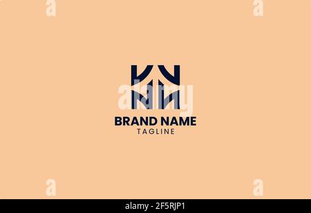 Double KN NK Logo Monogram Design Vector Template suitable for personal or business branding Stock Vector