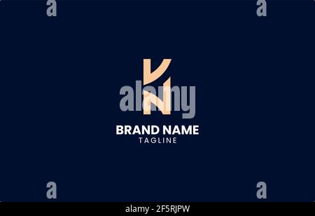 Simple Monogram VN KN K N Letter Logo Design Vector Template suitable for personal or business branding Stock Vector
