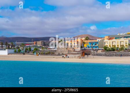 Playa Chica beach at Puerto del Rosario, Fuerteventura, Canary Island, Spain. Stock Photo