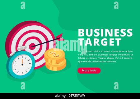 business target concept vector isometric illustration Stock Vector