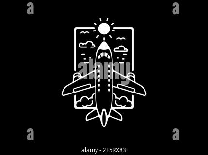 Plane icon (2) Black line art vector in black and white outline set ...