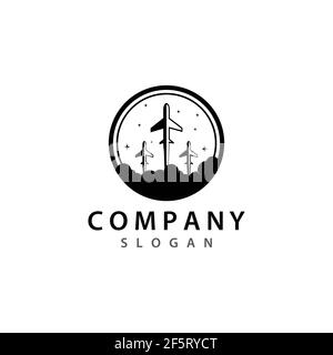 Airplane logo templat vector icon design Stock Photo