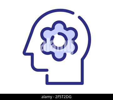 thought process think single isolated icon with outline style black and ...