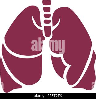 Lungs illustration logo icon vector illustration isolated on white background Stock Vector