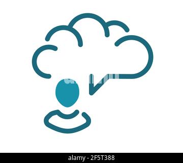 chart imagine thought single isolated icon with filled line and outline ...