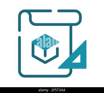 blueprint concept plan single isolated icon with filled line and ...