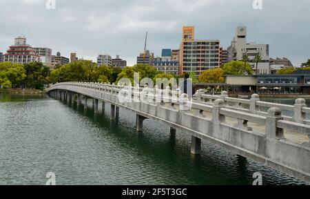 Ohori Park is a pleasant city park in central Fukuoka (Japan) with a large pond at its center. The park was constructed between 1926 and 1929 Stock Photo