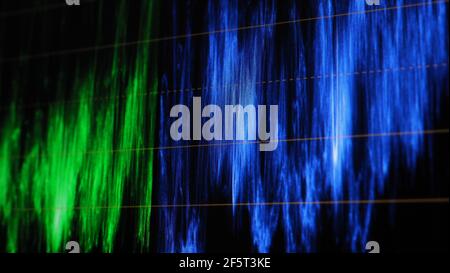 Color grading monitor. RGB colour correction indicator graph on screen in post production process. Telecine stage in video or film production processi Stock Photo