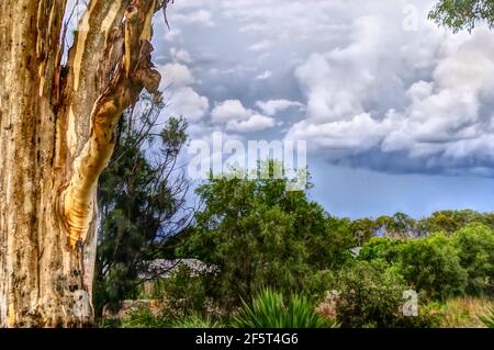 Storm clouds gather over the Bunya Mountains Stock Photo