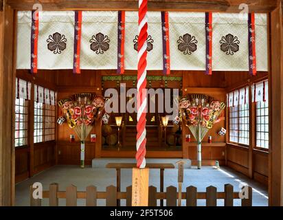 Sumiyoshi Shrine in Fukuoka city, Japan. This shrine is dedicated to safe travel by sea and is presumably the oldest shinto shrine in Kyushu. Stock Photo