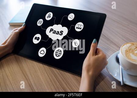 PaaS - Platform as a service. Technology and internet concept on screen Stock Photo