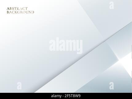 Abstract simple template white and gray geometric or stripes layered with lighting background. Vector illustration Stock Vector