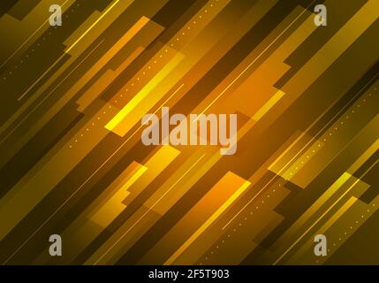 Abstract technology futuristic concept yellow glowing diagonal stripes layered on dark background. Vector illustration Stock Vector