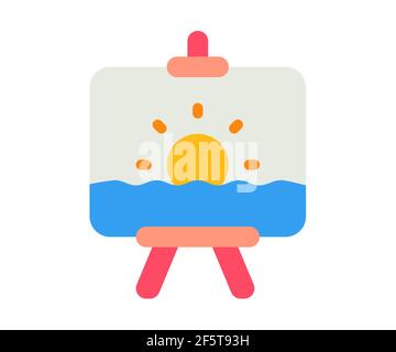 Landscape Art Icon. Flat Color Ladder Design. Vector Illustration Stock ...
