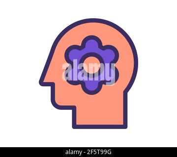 thought process think single isolated icon with outline style black and ...