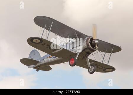 Gloster Gladiator displaying at Flying Legends Stock Photo