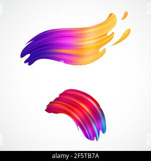 Abstract colorful brush strokes on white background Stock Vector