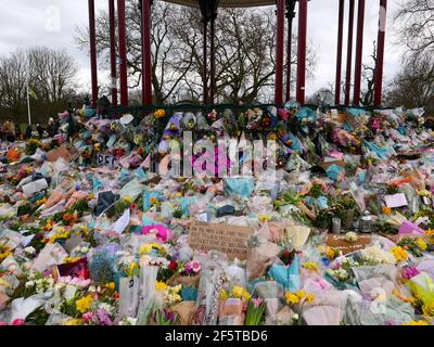 At around 21:00 GMT on 3 March 2021, Everard left the house of a friend near Clapham Junction to the west of Clapham Common.[4][7][8] She walked across the common, along the A205 South Circular Road, en route to her home.[7][3][9] She spoke to her boyfriend on her mobile phone for about fifteen minutes and agreed to meet him the next day.[3] At 21:28, she was seen on doorbell camera footage on Poynders Road[10] and four minutes later on the dashcam of a passing police car.[11][4][3] CCTV footage from a bus passing her route at 21:35 also assisted the investigation. Stock Photo