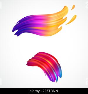 Abstract colorful brush strokes on white background Stock Vector