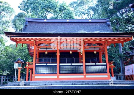 Fushimi Inari Taisha is the main shrine dedicated to kami Inari, The sanctuary is located at the base of a mountain also called Inari Stock Photo