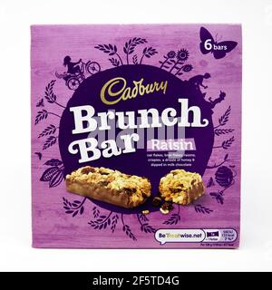 Cadbury Brunch Bar Raisin isolated on white background Stock Photo - Alamy