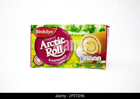 Birds Eye Raspberry Arctic Roll Stock Photo