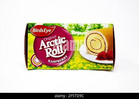 Birds Eye Raspberry Arctic Roll Stock Photo