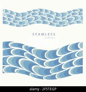 Stylized blue waves and drops on a light background. Stock Vector