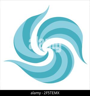 Stylized blue waves and drops on a light background Stock Vector