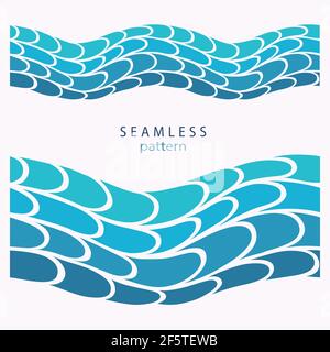 Stylized blue waves and drops on a light background Stock Vector