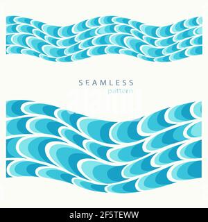 Stylized blue waves and drops on a light background. Stock Vector