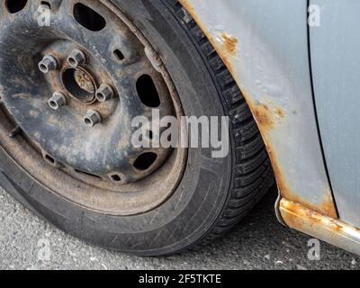 Rust on an old car Stock Photo