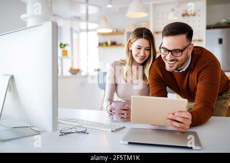 Portrait of architects having discussion in office Stock Photo