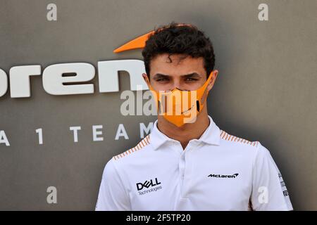 Sakhir, Bahrain. 28th Mar, 2021. Lando Norris (GBR) McLaren. Bahrain Grand Prix, Sunday 28th March 2021. Sakhir, Bahrain. Credit: James Moy/Alamy Live News Stock Photo