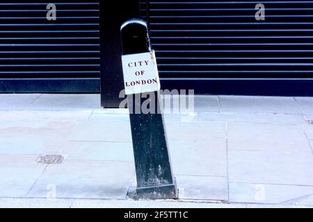 Iconic London Street Bollard Stock Photo