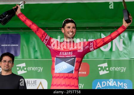 Alex Paton of Team Canyon Eisberg wins the Eisberg Sprints Jersey at end of Tour of Britain 2018 stage 8. London. 09/09/2018. Credit: Jon Wallace Stock Photo