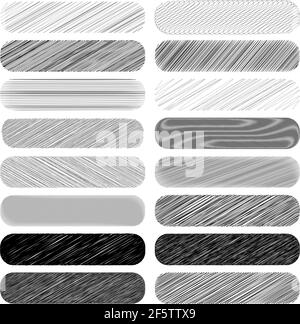 Rectangular banner, plaque, banner shapes with scribble effect — Stock vector illustration, Clip art graphics Stock Vector