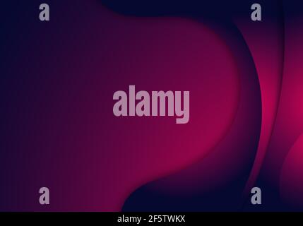 Abstract curved shape layered pink and blue vibrant gradient color background. Vector illustration Stock Vector