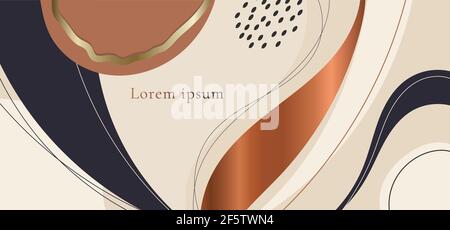 Abstract aesthetic hand drawn organic shapes background. Vector illustration Stock Vector