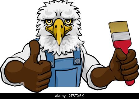 Eagle Painter Decorator Holding Paintbrush Stock Vector