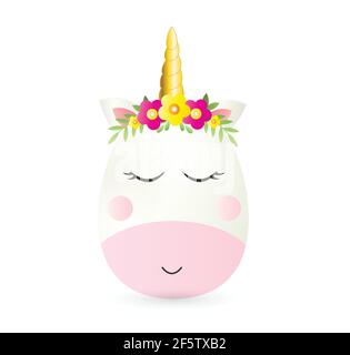 Unicorn egg vector illustration isolated on white background. Easter egg vector. Stock Vector