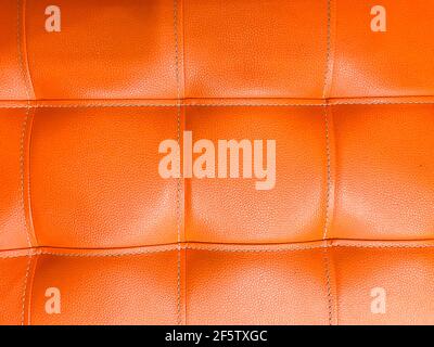 Photo of full frame orange leather seats Stock Photo