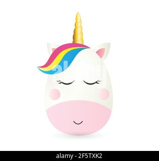 Unicorn Easter egg vector illustration isolated on white background. Easter egg vector. Stock Vector