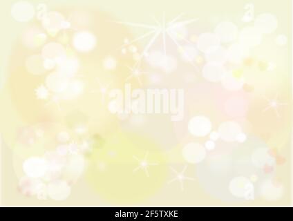 Abstract light yellow background. Bokeh lights with soft light illustration Stock Vector